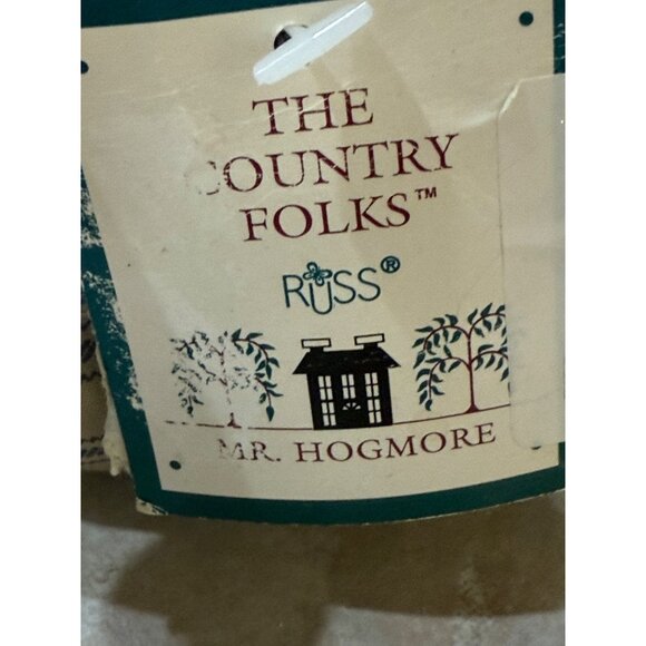 Russ Berrie Country Folks Mr. Hogmore Pig Doll With Overalls & Hat Handpainted 1 - Picture 8 of 10